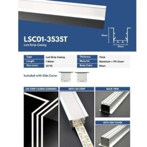 Floor Type 3535 Aluminium Profile Casing 1Meter (Silver)