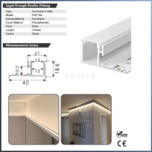 P4019 Aluminium Profile LED Strip Casing Diffuser Cover Housing 3Meter (Silver)