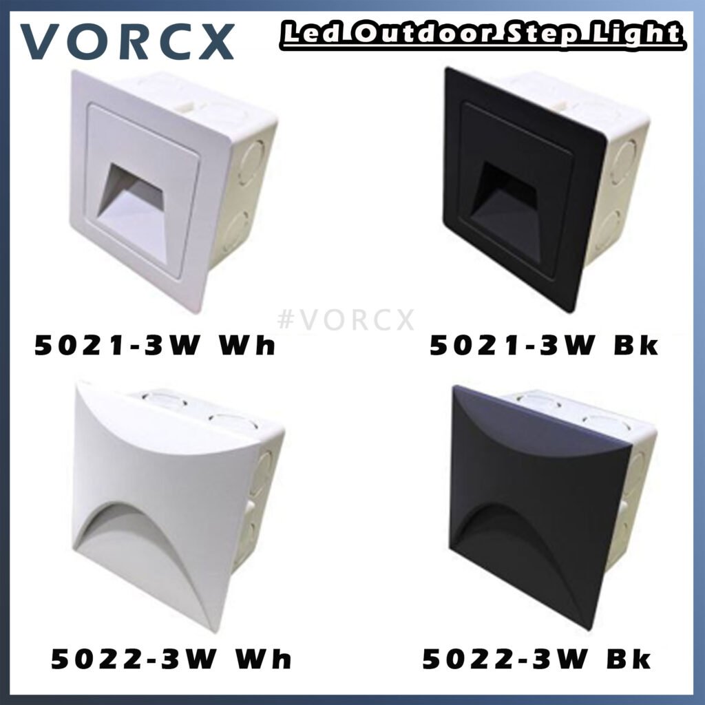 LH 5021-3W/5022-3W Outdoor Step Light (Black / White) 3000K Warm White Aluminum Die-Casting + Pc IP65