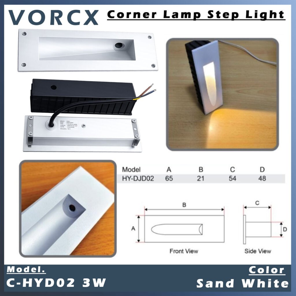 C-HYD02 3W LED Corner Lamp Step Light 3000k IP65