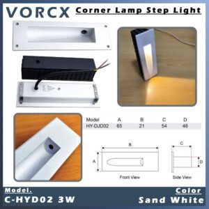 C-HYD02 3W LED Corner Lamp Step Light 3000k IP65