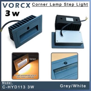 C-HYD113 3W Corner Lamp Step Light 3000k Drak Grey / Sand White IP65