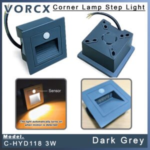 C-HYD118 3W Corner Lamp Step Light 3000k Dark Grey IP65