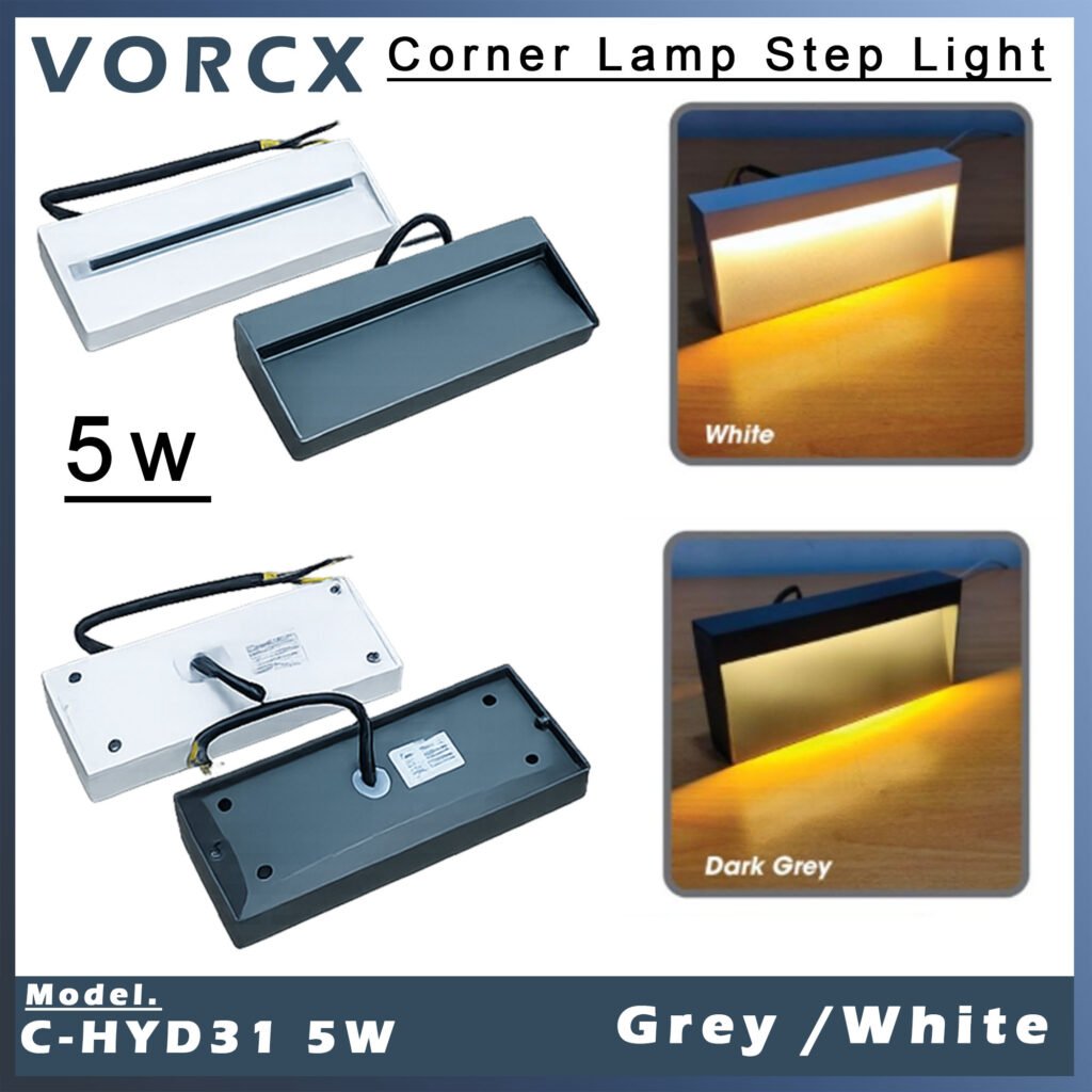 C-HYD31 5W Corner Lamp LED Step Light Drak Grey/ Sand White 3000k IP65 70/1
