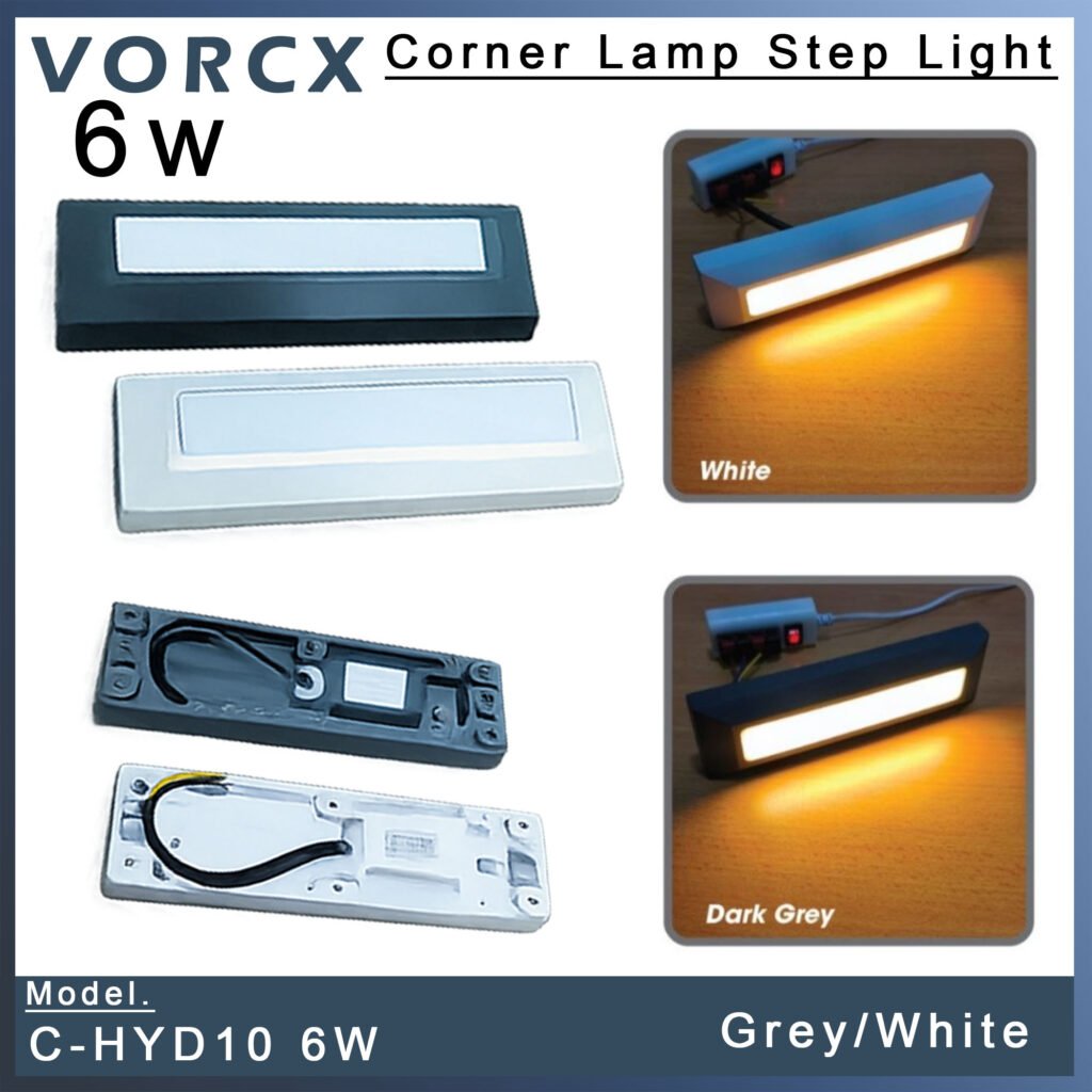 C-HYD10 6W Corner Lamap Step Light Dark Grey / Sand  White