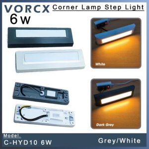 C-HYD10 6W Corner Lamap Step Light Dark Grey / Sand  White