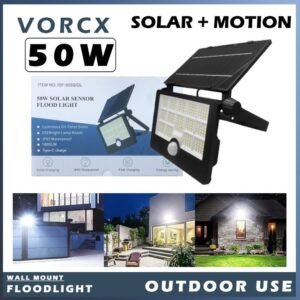 Iwachi 50W Solar Panel Motion Sensor Floodlight Wall Mount