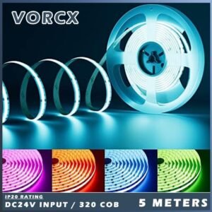 TT1 DC24V COB LED Strip Light 5m Red Purple Blue Ice Blue Green Golden Yellow 2000K