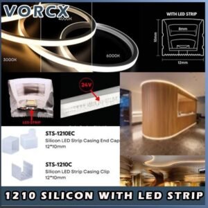 1210 (24v LED STRIP) Silicone Profile LED Strip Casing Diffuser Cover Housing 1Meter White