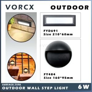 LH FYD691 FY484 6W Outdoor Wall Surface Step Light Weatherproof IP65