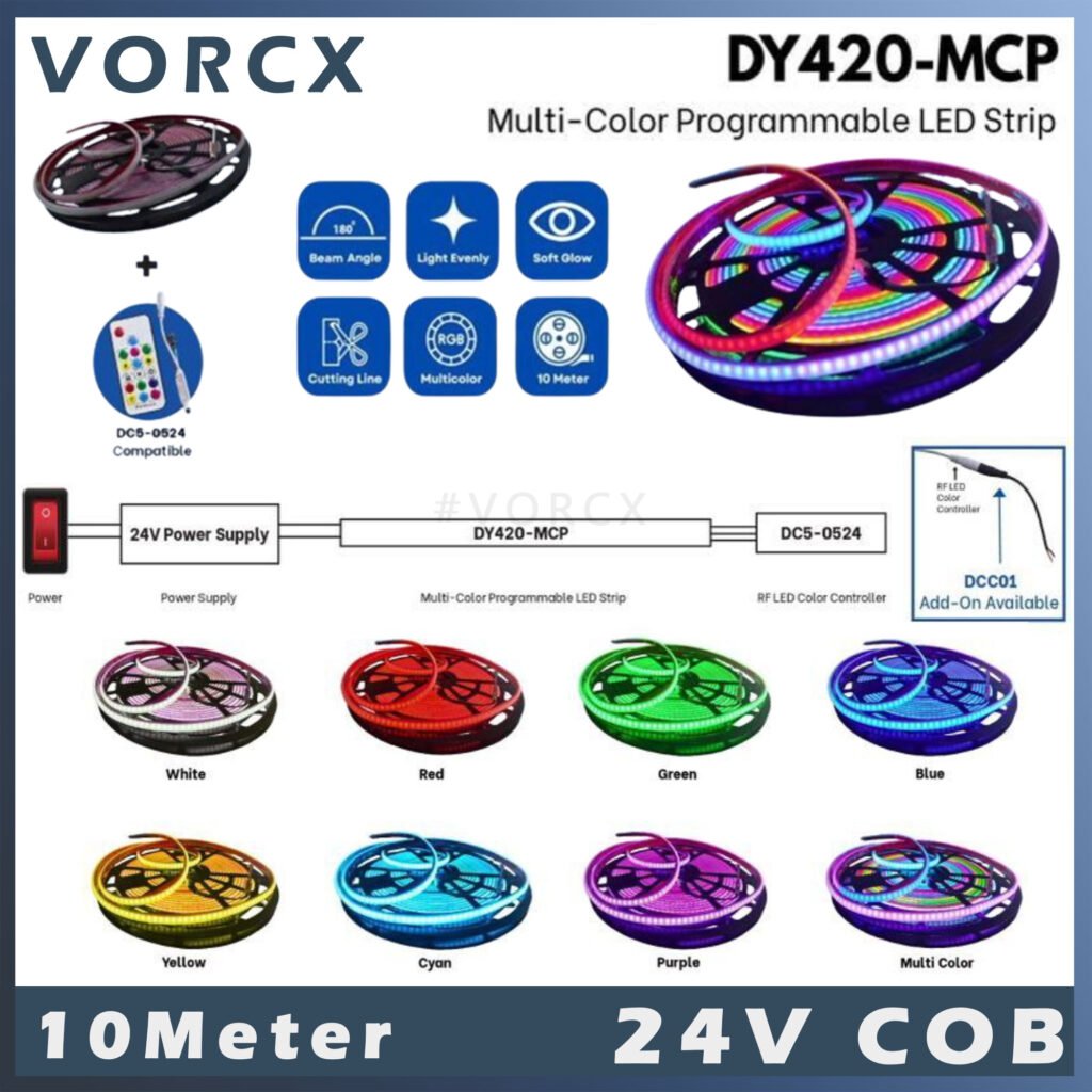 LH DY420 24V COB Multi Color Programmble LED Strip 10Meter