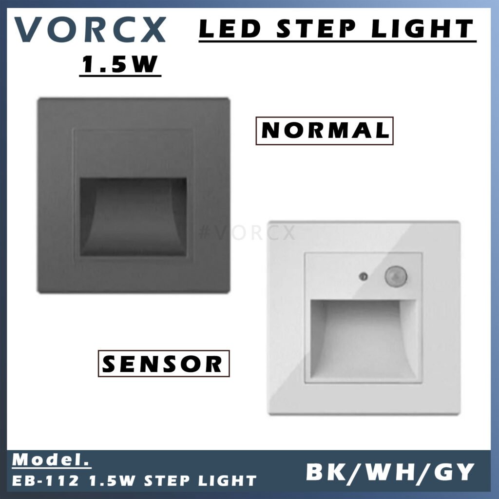 EB-112 1.5W LED Step Light Black White Grey Normal or Sensor