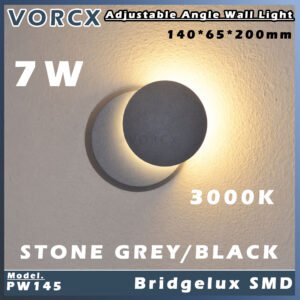 LH PW145 7W Adjustable Angle Wall Light Stone Grey /Black Color