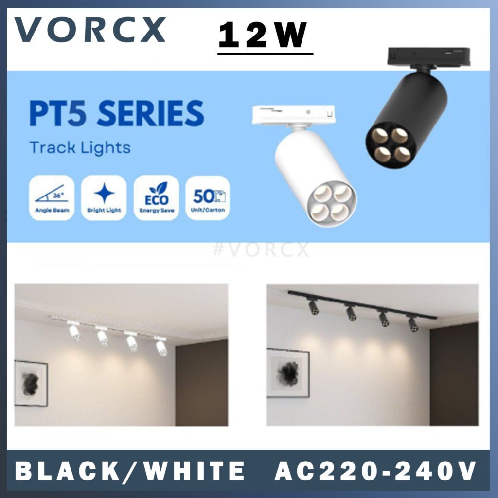 LH PT5 SERIES TRACK LIGHT 12W 3000K/4000K /BLACK /WHITE