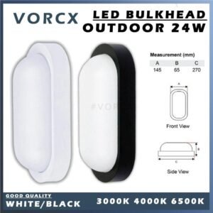 BK7001 LED Bulkhead 24W Outdoor Wall light Weatherproof IP65 Oval