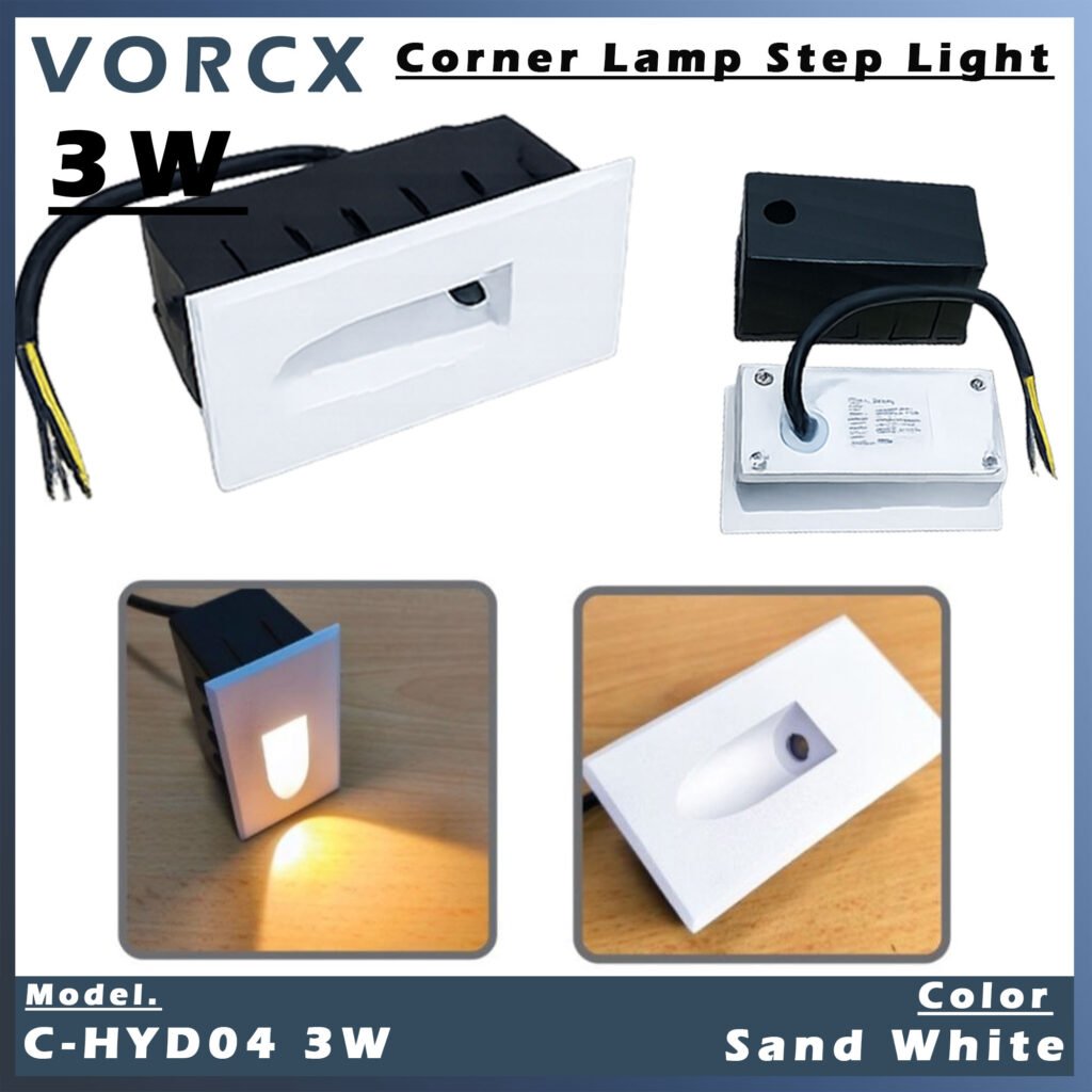 C-HYD04 3W Conner Lamp LED Step Light Sand White 3000k IP65