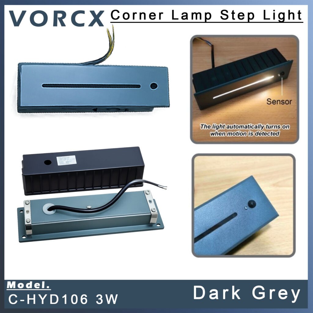 C-HYD106 3W Corner Lamp Step Light Step Light 3000k Drak Grey IP65