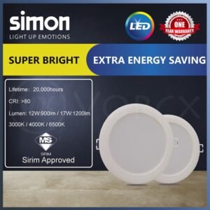 Simon Valor 12W|17W Round Downlight (SIRIM)