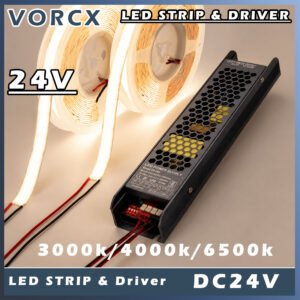 COB LED Strip & Power Supply DC24V 5M / 10M 3000K 4000K 6500K