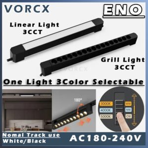 ENO 240V 24W /36w LED Linear/Grill Track Light White/Black 3CCT Selectable