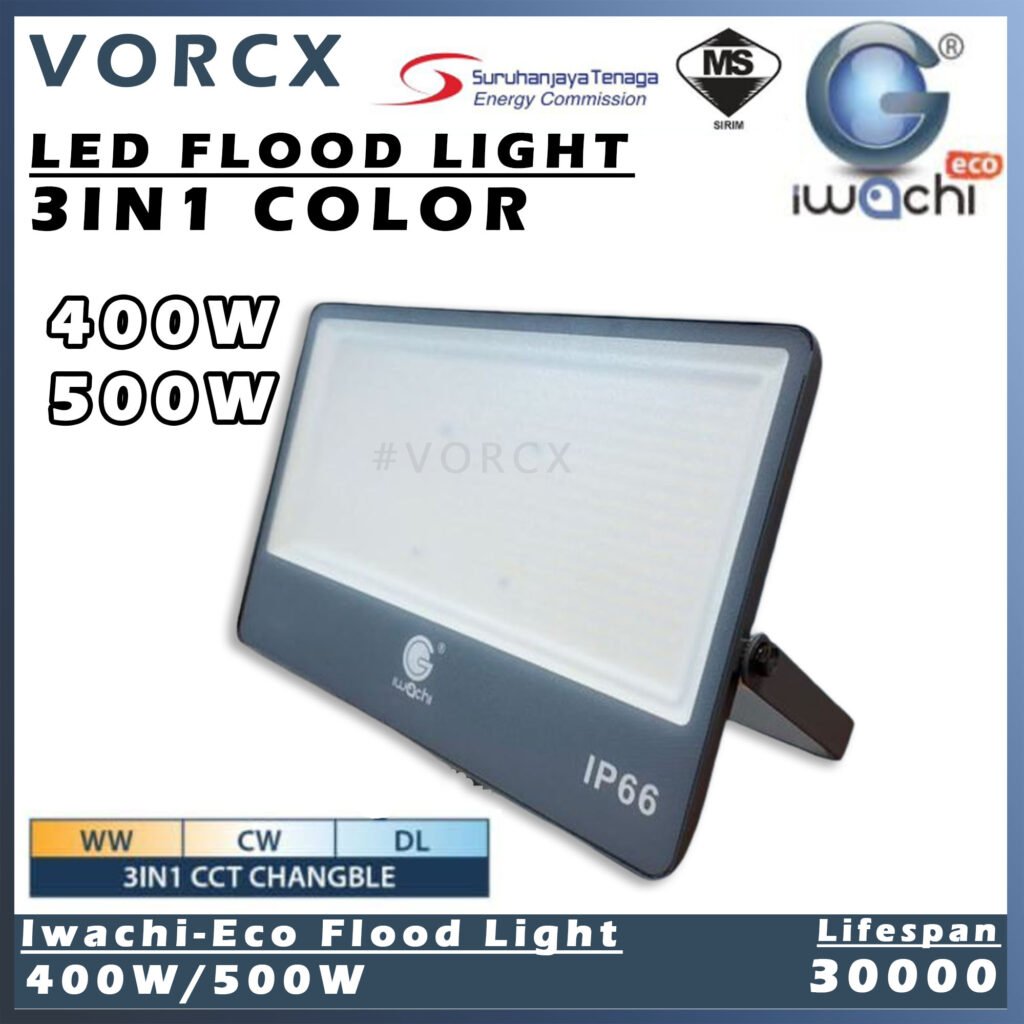 Iwachi-Eco  3IN1 COLOR (SMD II) LED FLOOD LIGHT 3CCT Changeable  400w /500w
