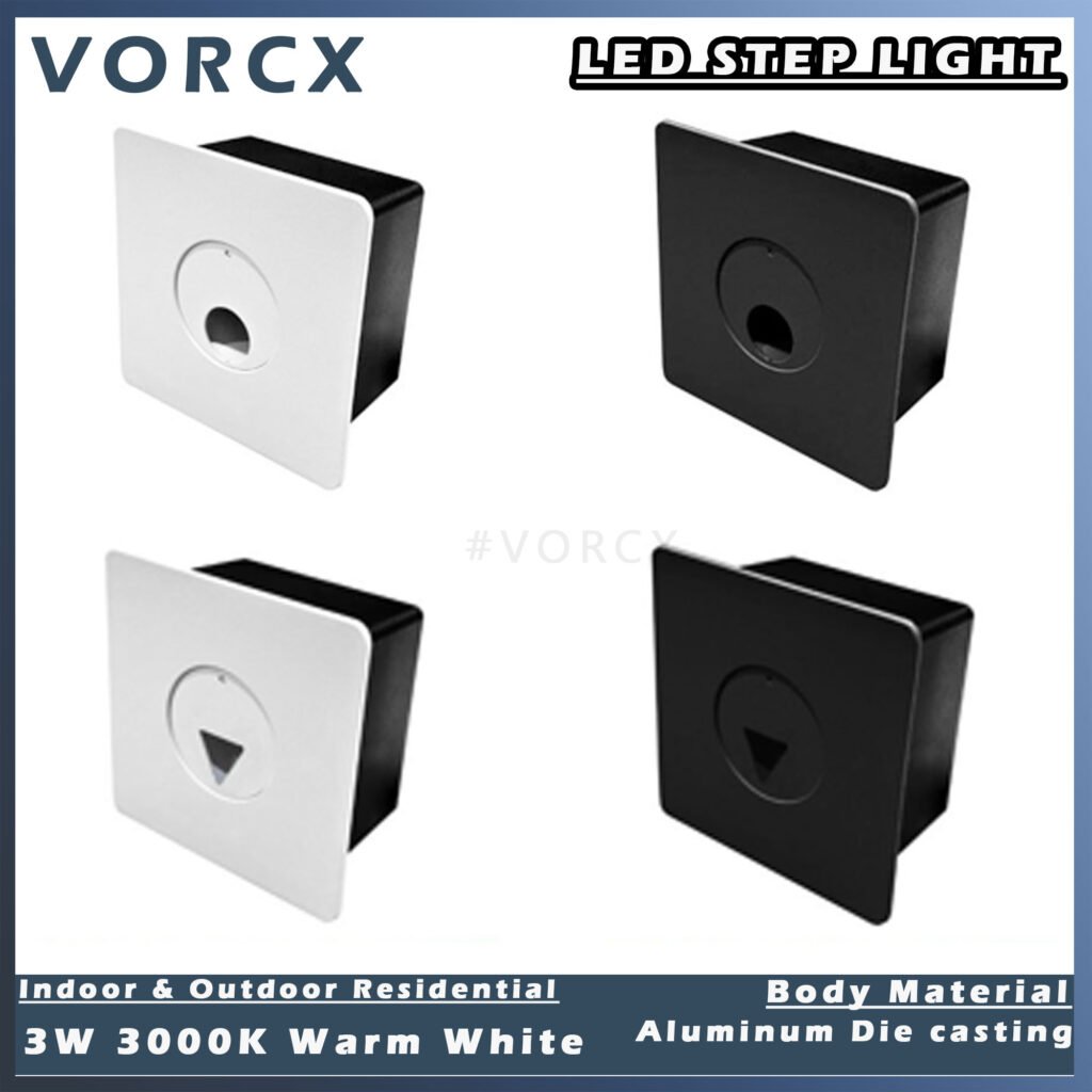 LH K1/K2/K3 Outdoor IP65 Led Step Light 3W 3000K Warm White (Black & White) Aluminum Die Casting