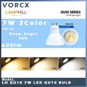 LH GU10 7W LED Light Bulb 36D 3 Color Spotlight 600lm