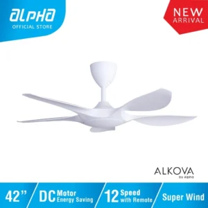 ALPHA Alkova EXCEL V2-5B DC Motor Ceiling Fan with 5 Blades 12 Speed Remote (42"/56")