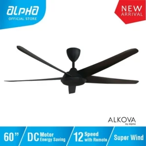 ALPHA Alkova RACER DC Motor Ceiling Fan with 5 Blades 12 Speed Remote (40"/48"/56"/60")