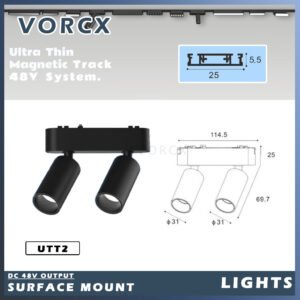 UTS Ultra Thin Series [2*5W Twin Tack Light] (Normal / Smart) Surface Mount 5mm Thickness 3000K 4000K TuYa Bluetooth