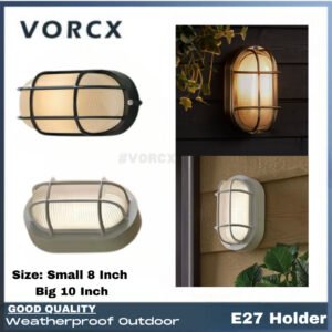 GBF Outdoor E27 LED Bulkhead Wall Light Fitting Glass Cover And DieCast Aluminium Body Replaceable Bulb