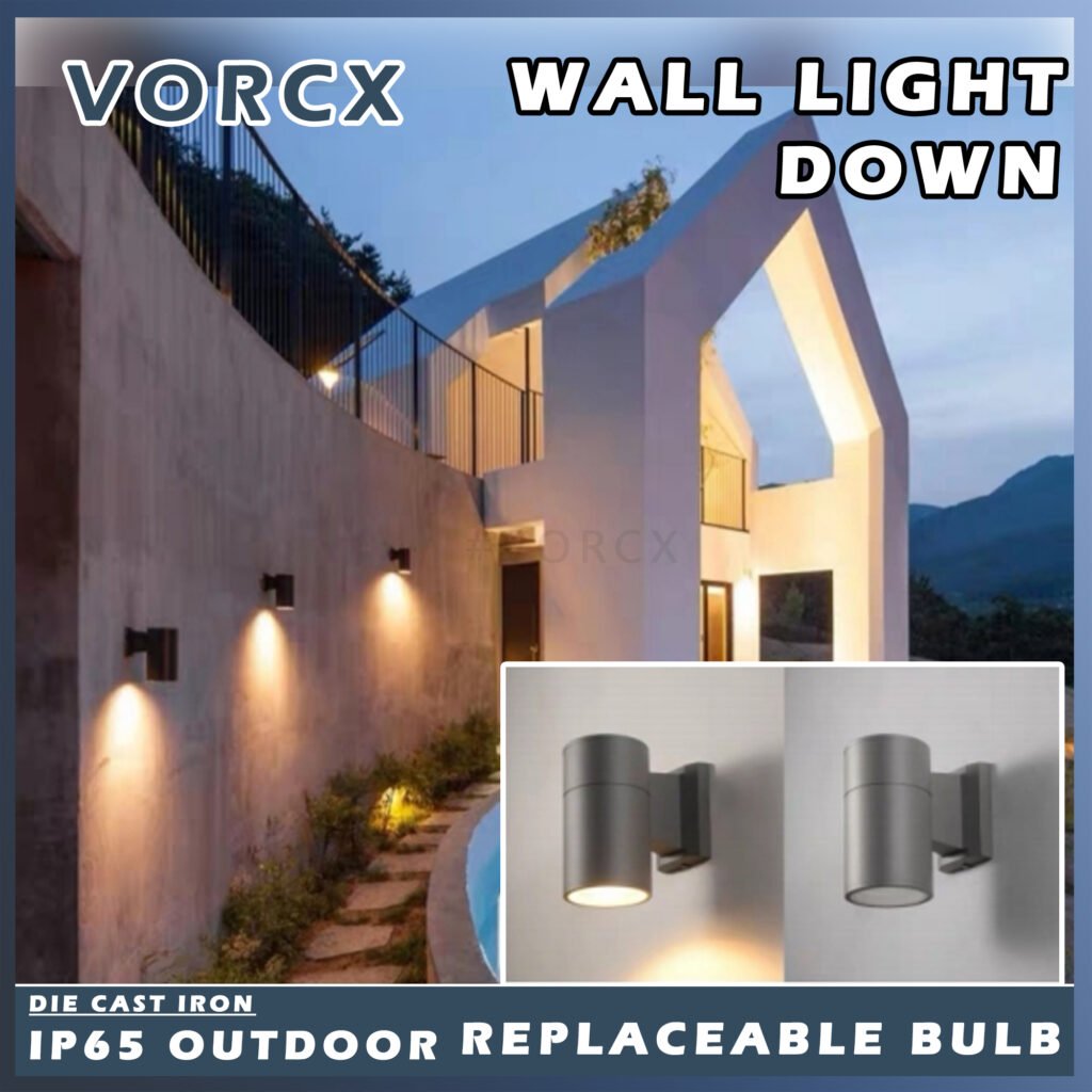 S1704 Single Side Die Cast Wall Light Replaceable Bulb E27 Holder IP65 Outdoor 200mm