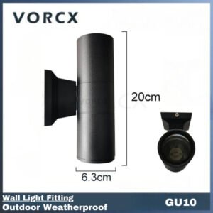 FY660 LED GU10 Wall Light Fitting Black Outdoor Weatherproof Replaceable Bulb