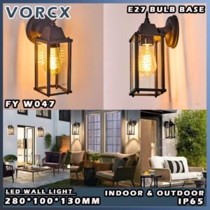 LH W047 LED WALL LIGHT E27 BLUB BASE INDOOR & OUTDOOR IP65