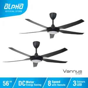 ALPHA Vannus IRIZ LED 5B DC Motor Ceiling Fan with 5 Blades 8 Speed Remote (40"/56")