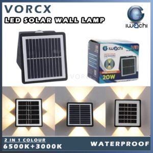 IWACHI 20W/40W SOLAR WALL LIGHT WATERPROOF OUTDOOR IP65 COLOUR 2 IN 1 6500K+3000K