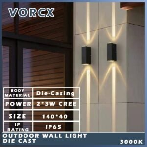 LH C33 LED Outdoor Weatherproof Wall Light 3000K Warm White IP65