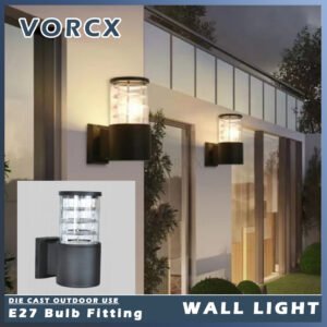 S-1702 Die Cast Wall Light Fitting Weatherproof E27 Holder Replaceable Bulb Up