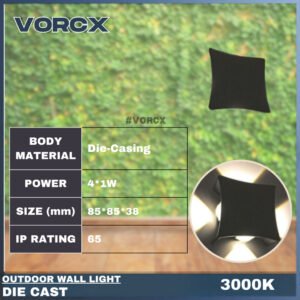 LH 8604 LED Outdoor Weatherproof Wall Light 3000K Warm White IP65