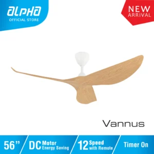 ALPHA Vannus HARU 3B DC Motor Ceiling Fan with 3 Blades12 Speed Remote (40"/56")