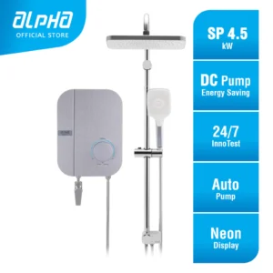 ALPHA WES7/N-i Neon Light Indicator Rain Shower Instant Water Heater DC Pump