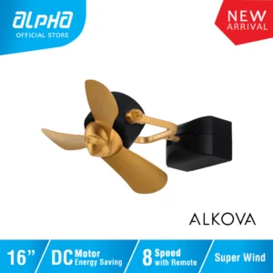 ALPHA Alkova KONA W 3B DC Motor - Wall Fan with 3 Blades 8 Speed Remote (16")