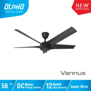 ALPHA Vannus PRISTI 5B DC Motor Ceiling Fan with 5 Blades 12 Speed Remote (40"/46"/52"/56")