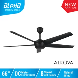 ALPHA Alkova AMAZE DC Motor Ceiling Fan with 5 Blades 8 Speed Remote (66")