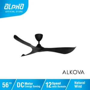 ALPHA Alkova KOKO G2 DC Motor Ceiling Fan with 3 Blades 12 Speed Remote (40"/56")