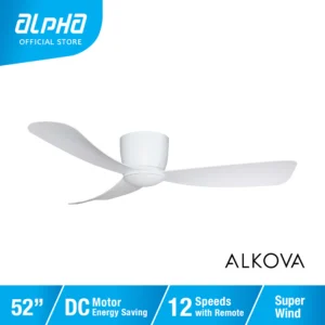 ALPHA Alkova MILI HG 3B DC Motor Ceiling Fan with 3 Blades 12 Speed Remote (33"/42"/52")
