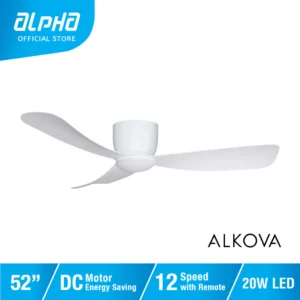 ALPHA Alkova MILI HG LED 3B DC Motor Ceiling Fan with 3 Blades 12 Speed Remote (22"/33"/42"/52")