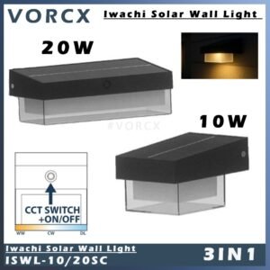 Iwachi LED Solar Crystal Wall LIght 10W/20W 3 IN 1 Color IP65