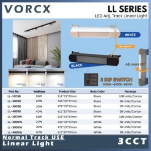 LH 240V LED Linear/Grill Track Light White/Black 3CCT Selectable
