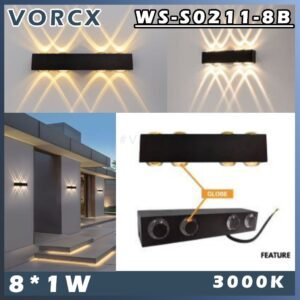 LH S0211-8 LED Outdoor Weatherproof Wall Light 3000K Warm White IP65